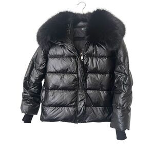 JOCELYN Izzo Down‎ Puffer Faux Fur Collar Black NWOT Small